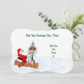 Weihnachtsmann mit Rabbit Fox und Eichhörnchen Einladung (Stehend Vorderseite)
