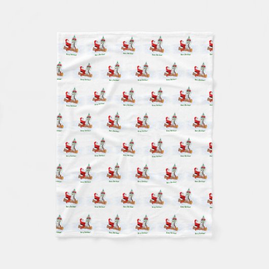 Weihnachtsmann mit Rabbit Fox und Eichhörnchen Fleecedecke (Vorderseite)