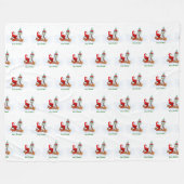 Weihnachtsmann mit Rabbit Fox und Eichhörnchen Fleecedecke (Vorderseite (Horizontal))