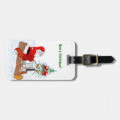 Weihnachtsmann mit Rabbit Fox und Eichhörnchen Gepäckanhänger (Vorderseite horizontal)