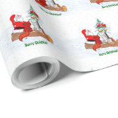 Weihnachtsmann mit Rabbit Fox und Eichhörnchen Geschenkpapier (Rolleneckpunkt)