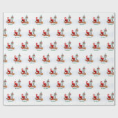 Weihnachtsmann mit Rabbit Fox und Eichhörnchen Geschenkpapier (Flach)