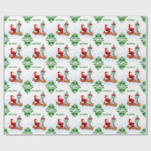 Weihnachtsmann mit Rabbit Fox und Eichhörnchen Geschenkpapier (Flach)