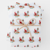 Weihnachtsmann mit Rabbit Fox und Eichhörnchen Geschenkpapier Set (Beispiel)