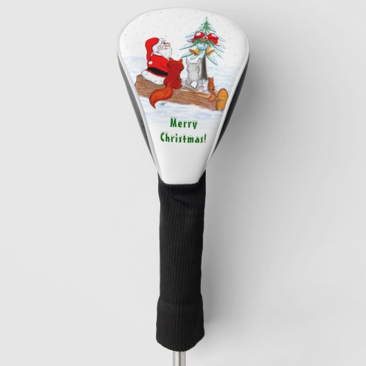 Weihnachtsmann mit Rabbit Fox und Eichhörnchen Golf Headcover (Vorderseite)