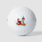 Weihnachtsmann mit Rabbit Fox und Eichhörnchen Golfball (Vorderseite)