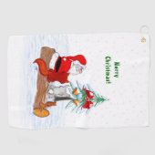 Weihnachtsmann mit Rabbit Fox und Eichhörnchen Golfhandtuch (Horizontal)