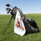 Weihnachtsmann mit Rabbit Fox und Eichhörnchen Golfhandtuch (Gras)
