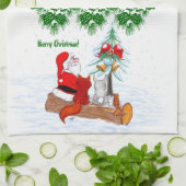 Weihnachtsmann mit Rabbit Fox und Eichhörnchen Handtuch (Gefaltet)