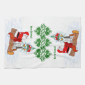 Weihnachtsmann mit Rabbit Fox und Eichhörnchen Handtuch (Horizontal)