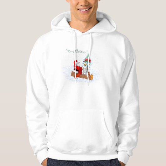 Weihnachtsmann mit Rabbit Fox und Eichhörnchen Hoodie (Vorderseite)