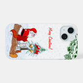 Weihnachtsmann mit Rabbit Fox und Eichhörnchen iPhone 15 Hülle (Rückseite (Horizontal))