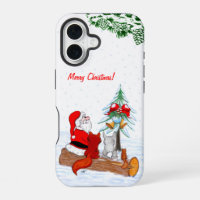 Weihnachtsmann mit Rabbit Fox und Eichhörnchen