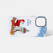 Weihnachtsmann mit Rabbit Fox und Eichhörnchen iPhone Hülle (Rückseite (Horizontal))