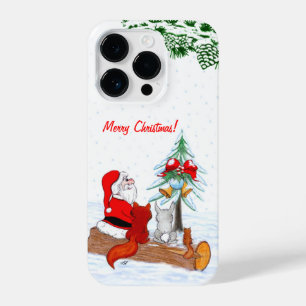 Weihnachtsmann mit Rabbit Fox und Eichhörnchen iPhone 14 Pro Hülle