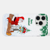 Weihnachtsmann mit Rabbit Fox und Eichhörnchen iPhone Hülle (Rückseite (Horizontal))