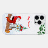 Weihnachtsmann mit Rabbit Fox und Eichhörnchen iPhone Hülle (Rückseite (Horizontal))