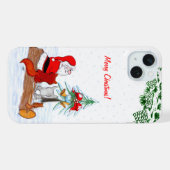 Weihnachtsmann mit Rabbit Fox und Eichhörnchen iPhone Hülle (Rückseite (Horizontal))