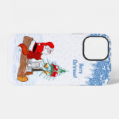 Weihnachtsmann mit Rabbit Fox und Eichhörnchen iPhone Hülle (Rückseite (Horizontal))