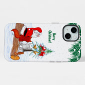Weihnachtsmann mit Rabbit Fox und Eichhörnchen iPhone Hülle (Rückseite (Horizontal))