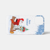 Weihnachtsmann mit Rabbit Fox und Eichhörnchen iPhone Hülle (Rückseite (Horizontal))
