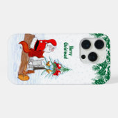 Weihnachtsmann mit Rabbit Fox und Eichhörnchen iPhone Hülle (Rückseite (Horizontal))