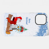 Weihnachtsmann mit Rabbit Fox und Eichhörnchen iPhone Hülle (Rückseite (Horizontal))