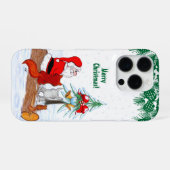 Weihnachtsmann mit Rabbit Fox und Eichhörnchen iPhone Hülle (Rückseite (Horizontal))