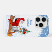 Weihnachtsmann mit Rabbit Fox und Eichhörnchen iPhone Hülle (Rückseite (Horizontal))