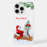 Weihnachtsmann mit Rabbit Fox und Eichhörnchen