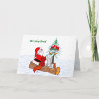 Weihnachtsmann mit Rabbit Fox und Eichhörnchen