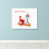 Weihnachtsmann mit Rabbit Fox und Eichhörnchen Leinwanddruck (Insitu (Holzboden))