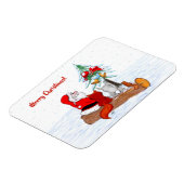 Weihnachtsmann mit Rabbit Fox und Eichhörnchen Magnet (Linke Seite)