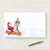 Weihnachtsmann mit Rabbit Fox und Eichhörnchen Post-it Klebezettel (Auf Schreibtisch)