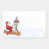 Weihnachtsmann mit Rabbit Fox und Eichhörnchen Post-it Klebezettel (Vorderseite)