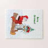 Weihnachtsmann mit Rabbit Fox und Eichhörnchen Puzzle (Horizontal)