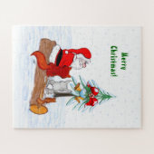 Weihnachtsmann mit Rabbit Fox und Eichhörnchen Puzzle (Horizontal)