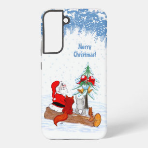 Weihnachtsmann mit Rabbit Fox und Eichhörnchen Samsung Galaxy Hülle