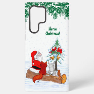 Weihnachtsmann mit Rabbit Fox und Eichhörnchen Samsung Galaxy Hülle
