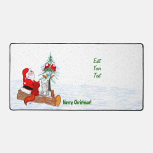 Weihnachtsmann mit Rabbit Fox und Eichhörnchen Schreibtischunterlage