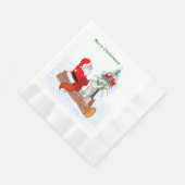 Weihnachtsmann mit Rabbit Fox und Eichhörnchen Serviette (Ecke)