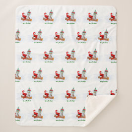 Weihnachtsmann mit Rabbit Fox und Eichhörnchen Sherpadecke