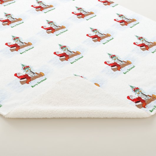 Weihnachtsmann mit Rabbit Fox und Eichhörnchen Sherpadecke (3/4)