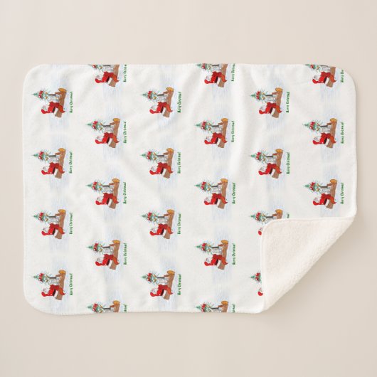 Weihnachtsmann mit Rabbit Fox und Eichhörnchen Sherpadecke (Vorderseite (Horizontal))