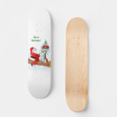 Weihnachtsmann mit Rabbit Fox und Eichhörnchen Skateboard (Vorderseite)