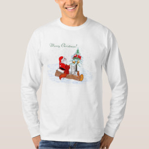 Weihnachtsmann mit Rabbit Fox und Eichhörnchen T-Shirt