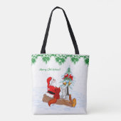 Weihnachtsmann mit Rabbit Fox und Eichhörnchen Tasche (Rückseite)