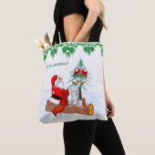 Weihnachtsmann mit Rabbit Fox und Eichhörnchen Tasche (Von Nahem)