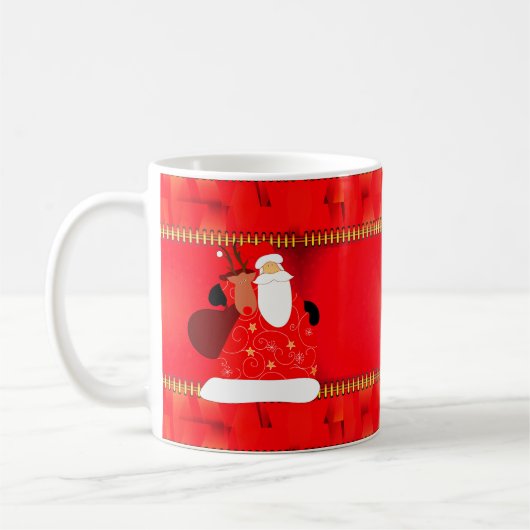 Weihnachtsmann mit Rentier Kaffeetasse (Links)