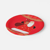 Weihnachtsmann mit Rentier Pappteller (Schrägansicht)